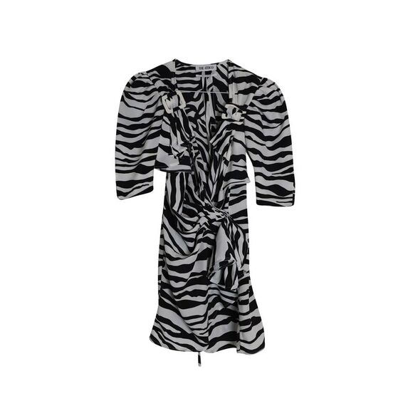 The Attico Zebra-Print Mini Dress in Multicolor Polyester